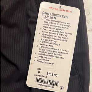 Brand New Lulu Lemon black dance studio pant